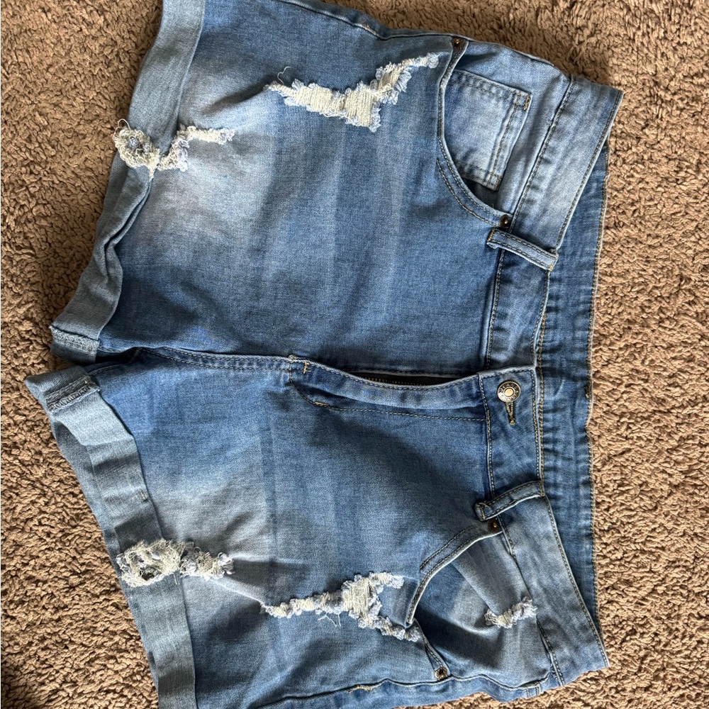 Distressed Denim Women Shorts